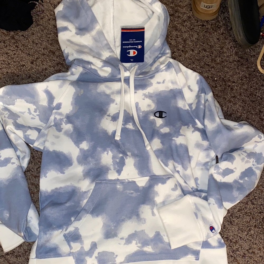 tie due champion hoodie